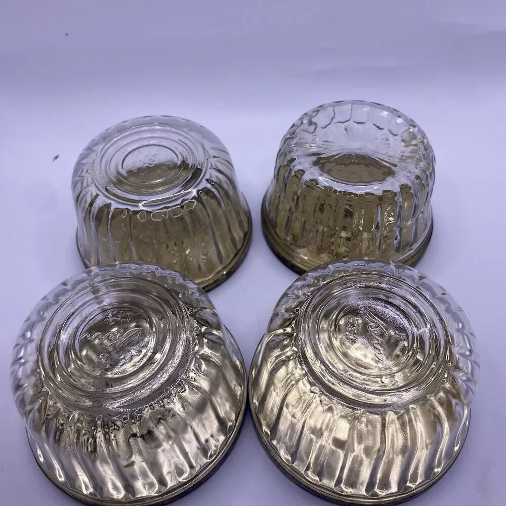 Lot Of 4 Vintage Kerr Jelly Bowls With Kids READ
